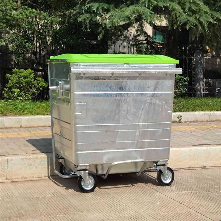 Small Metal Outdoor Trash Can With Lid